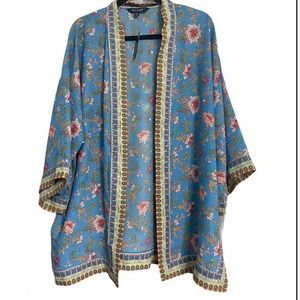 NWT MaxEdition Blue Floral Kimono XL